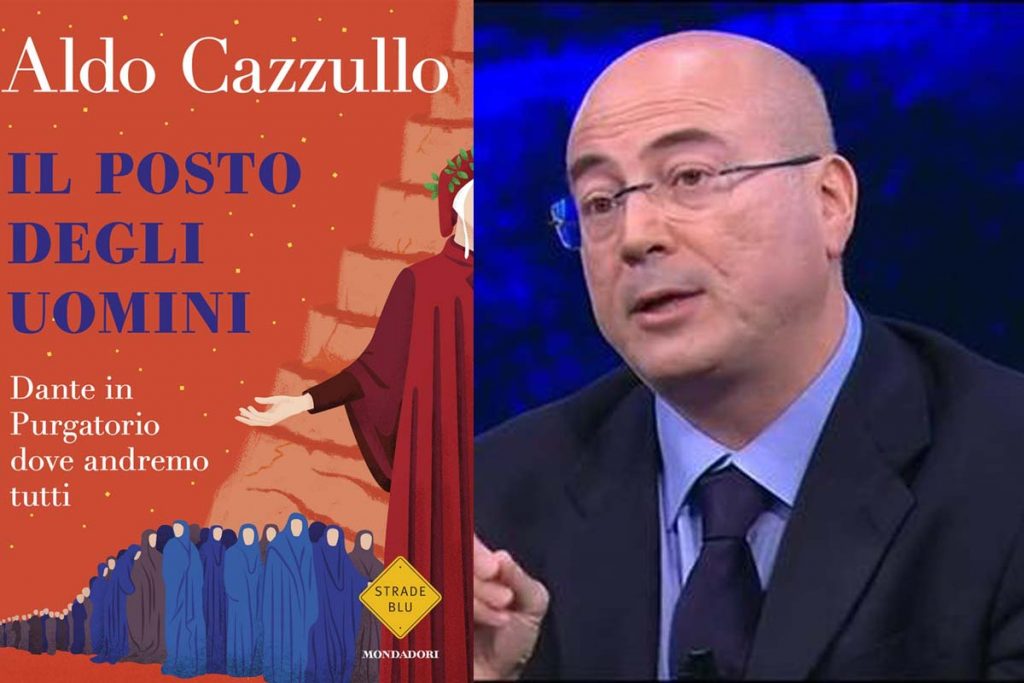Aldo Cazzullo e la copertina del suo ultimo libro "Il posto degli uomini"
