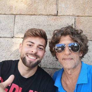 Didac Llobet con Simone Pantani