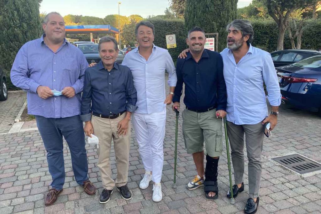 Matteo Renzi con Rinaldo Carlicchi, Valerio Pizzuti, Diego Tosi e Francesco Bonifazi