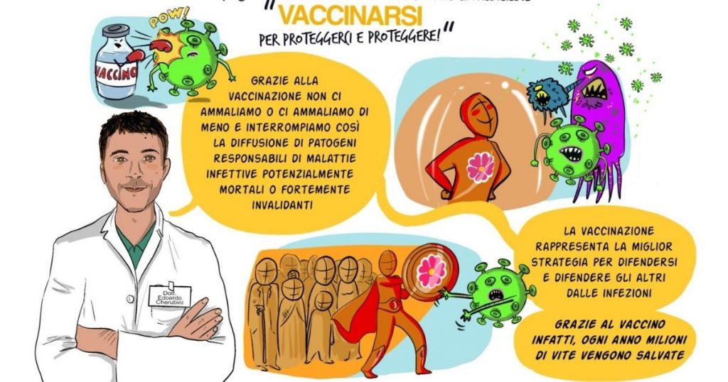 La vignetta numero 3 perla promozione della vaccinazione contro il Covid