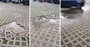 Dissesto al parcheggio Vallo degli Arcieri a Grosseto