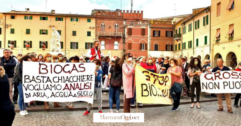 Una manifestazione in piazza Dante del comitato Grosseto Aria Pulita