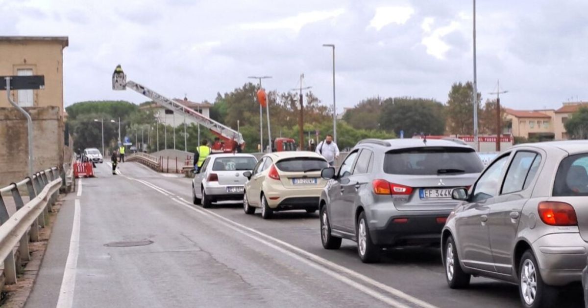 Un recente crollo sul ponte Giorgini