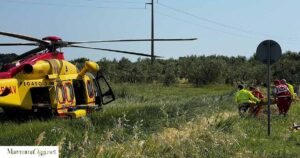 La ragazzina è stata soccorso con Pegaso