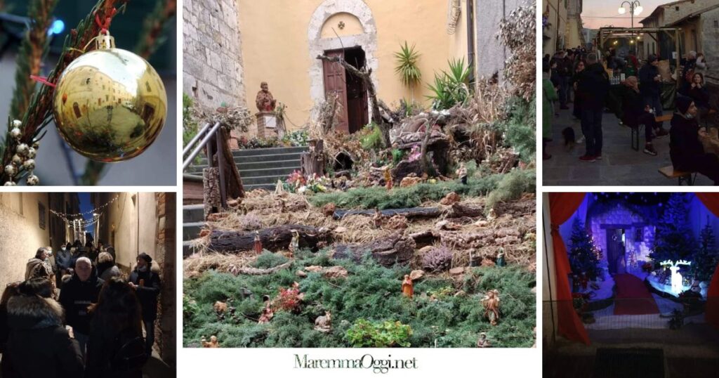 Alcune foto delle passate edizioni del Natale a Batignano, presepi, sand gastronomici