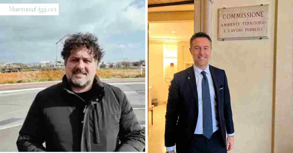 Agresti (a sinistra) davanti all'area di Borgo nuovo, e Fabrizio Rossi