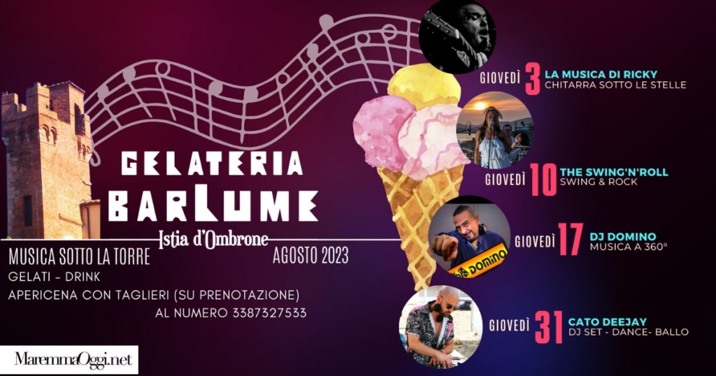 Gelateria bar lume eventi agosto 2023