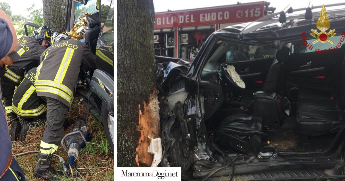 Perde Il Controllo Dell'auto E Sbatte Nell'albero, Grave | MaremmaOggi