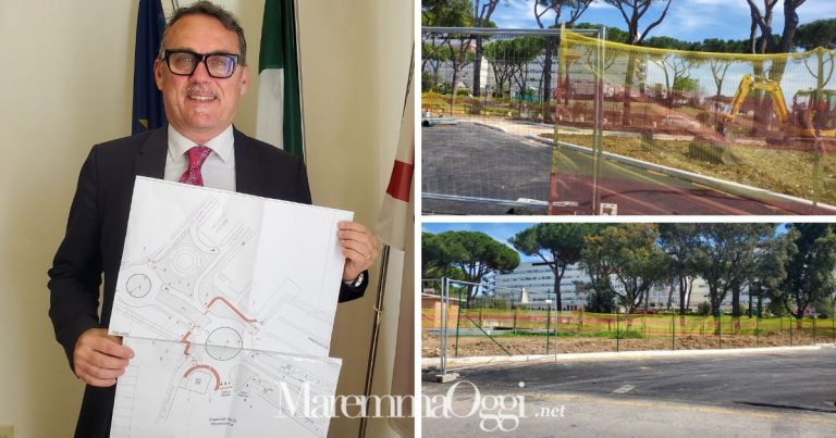 Via Senese, l'assessore Ginanneschi con il progetto e il cantiere che sta per chiudere