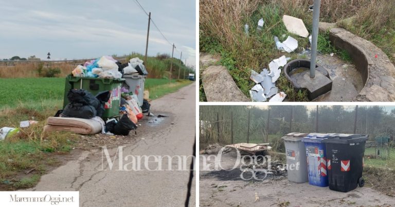 Rifiuti a Grosseto vicino Rosselle, via degli Aiali e via dei Laghi