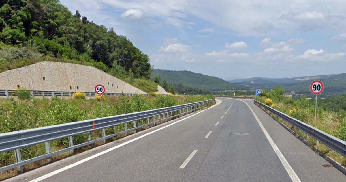Il tratto della Grosseto-Siena che sarà coperto dal tutor, con i limiti a 90 kmh