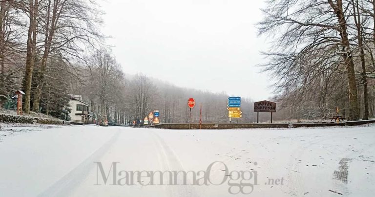 La neve caduta sul monte Amiata nella notte fra il 5 e il 6 dicembre