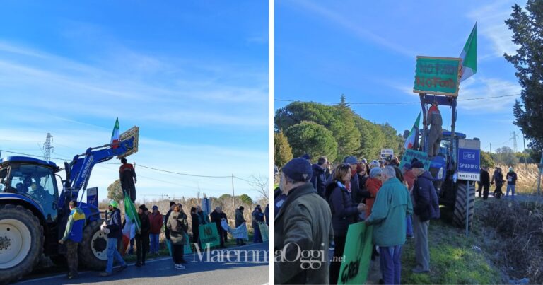 Aurelia Sud bloccata per la protesta degli agricoltori