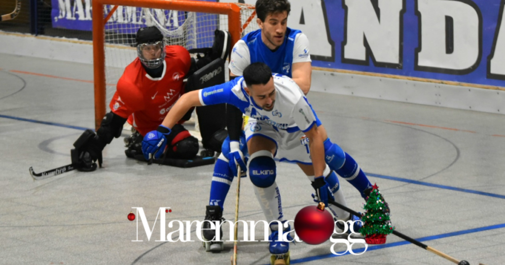 Alessandro Franchi (Innocenti Costruzioni Follonica) e Andrea Malagoli (Hockey Trissino) - Credit Photo Elisa Premoli