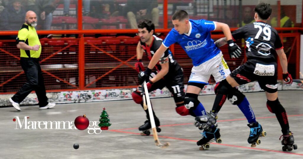 Francesco Banini (Innocenti Costruzioni Follonica) e Davide Borsi (Hockey Sarzana) - Credit photo Luciana Castagna