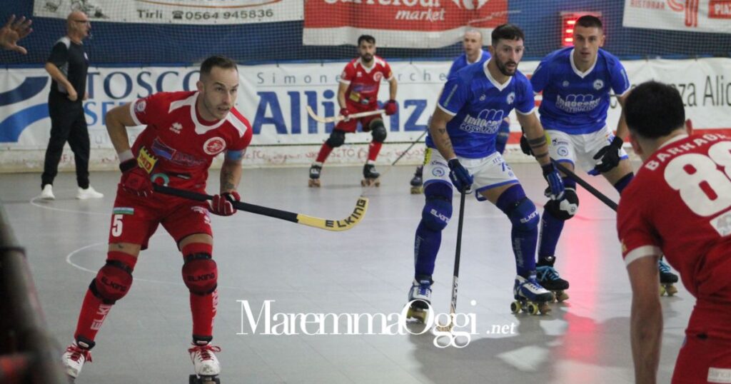 Pablo Saavedra tre gol nel derby. Cp Grosseto-Follonica 4-3 (foto Manuel Urracci)