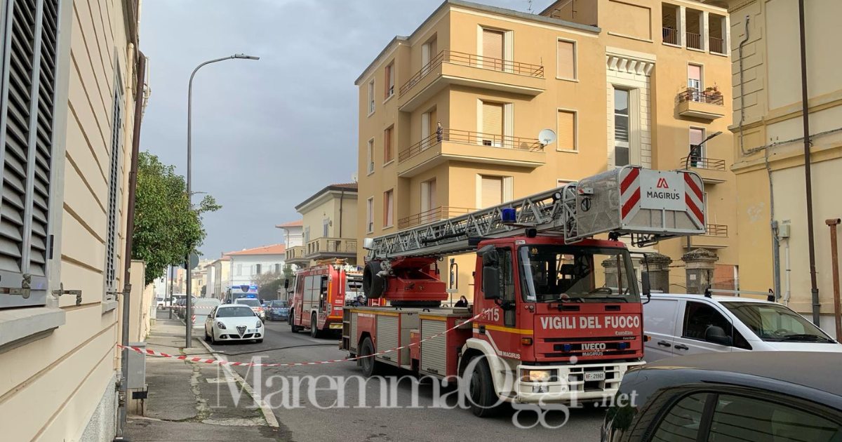 Incendio palazzina in via Buozzi