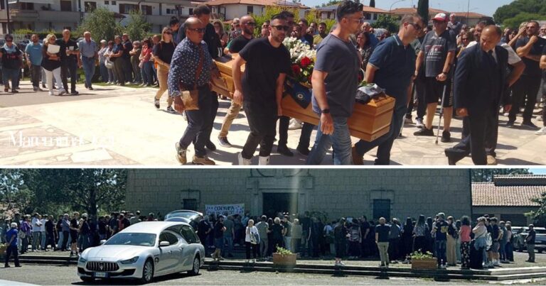 Sopra i funerali di Leonardo Di Marte, a Grosseto, sotto i funerali di Mattia Cappellani, a Pomonte