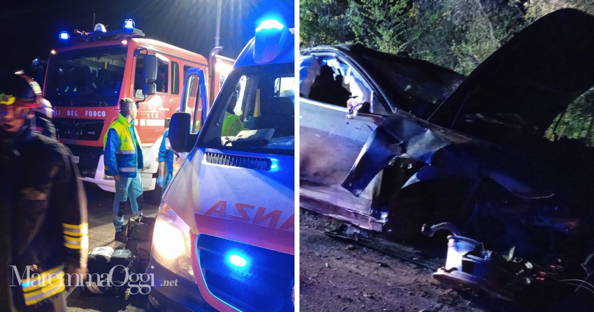 Incidente a Ribolla, altre due immagini dei soccorsi e dell'auto