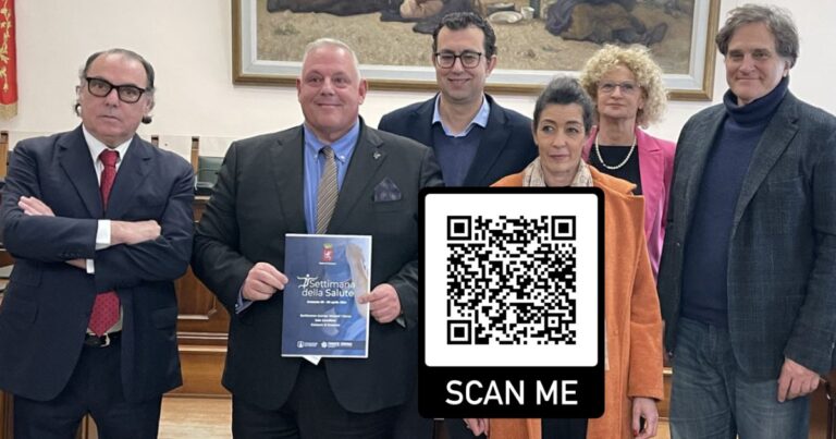 La presentazione della settimana della Salute e il Qr code per il sondaggio (il link diretto è nell'articolo)