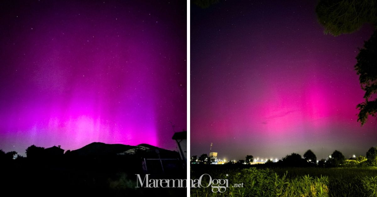 Due immagini dell'aurora boreale scattate da Roselle da Alessandro Giacomelli