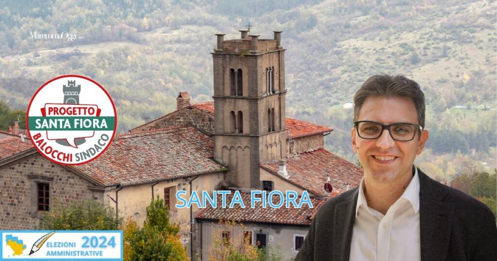 Elezioni a Santa Fiora: il logo della lista Progetto Santa Fiora e Federico Balocchi