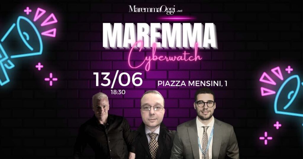 I dettagli dell’evento sulla cybersecurity che si svolgerà nella sede di Maremmaoggi, in Piazza Mensini 1 a Grosseto, il 13 giugno 2024 alle 18:30