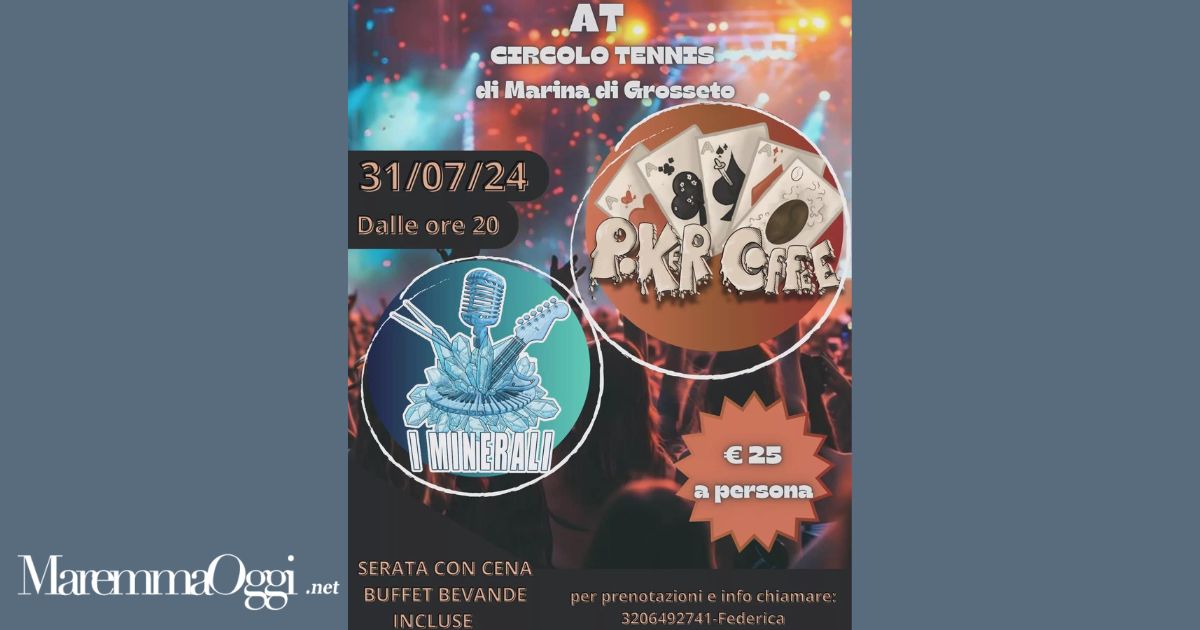 La locandina dell'evento al circolo tennis di Marina di Grosseto