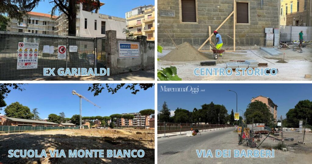 Alcuni dei cantieri aperti dal Comune di Grosseto in città