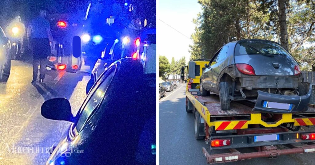 L'incidente davanti allo Yacht Club e l'auto rimossa dal soccorso Battisti