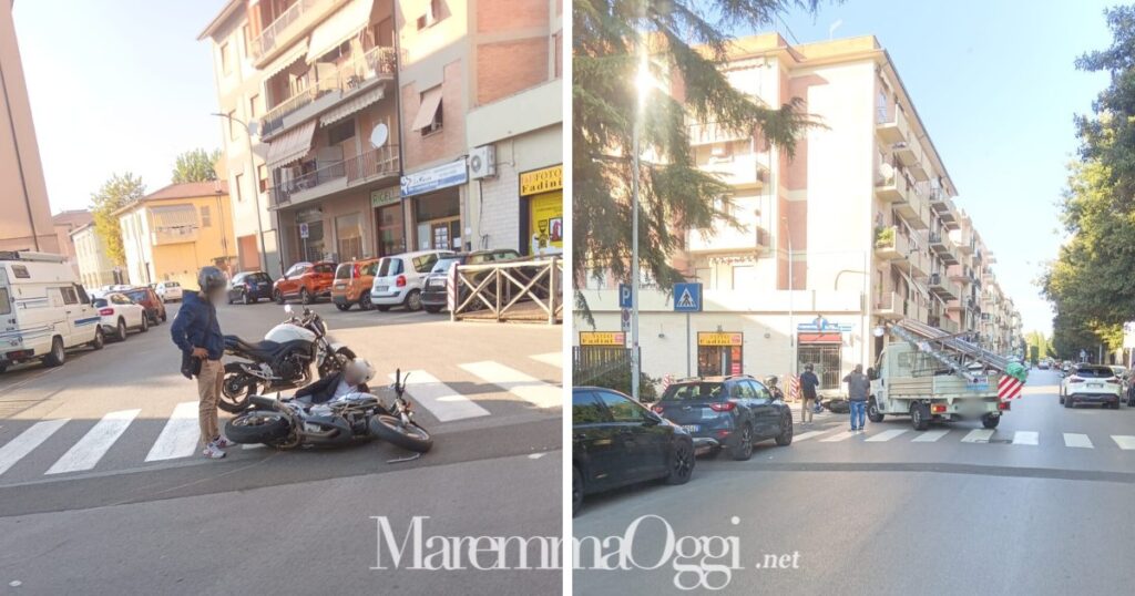 Due immagini dell'incidente in via Brigate Partigiane