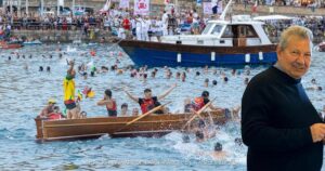 Una foto del Palio Marinario di quest'anno (@Marco Solari per Ente Palio) e il sindaco Arturo Cerulli