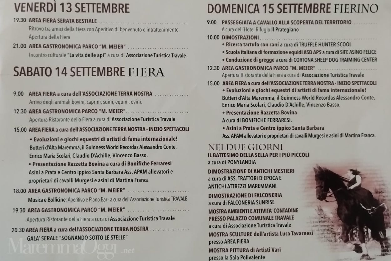 Il programma della Fiera di Travale