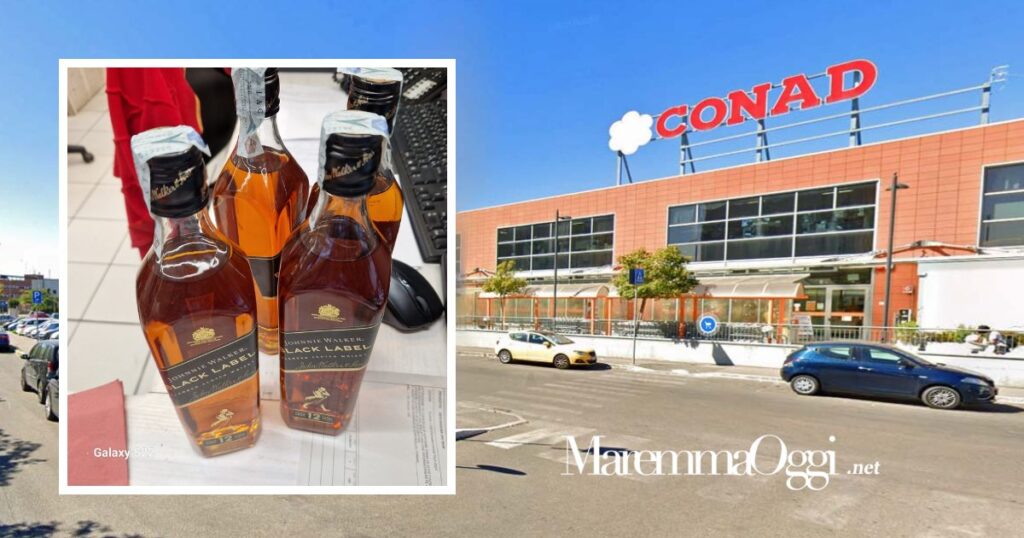 Il supermercato Conad di via Senegal e le bottiglie di whisky rubate