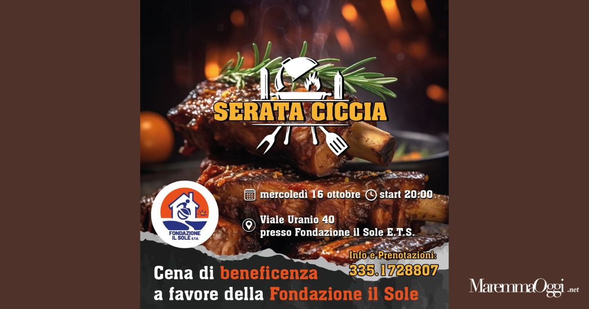 Serata ciccia per la Fondazione Il Sole