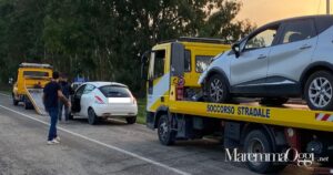 Le due auto coinvolte in un incidente a Borgo Carige