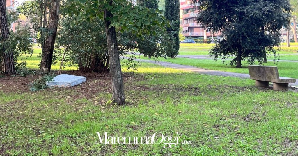 Il materasso abbandonato nel parco di Gorarella