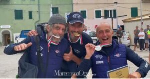 Lo Skilla Team, secondi classificati nella Ricciola Cup 2024: Daniele Schillaci, Paolo Ciabatti Severo, Fabio Mainini