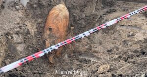 L'ordigno trovato nel cantiere a Pitigliano