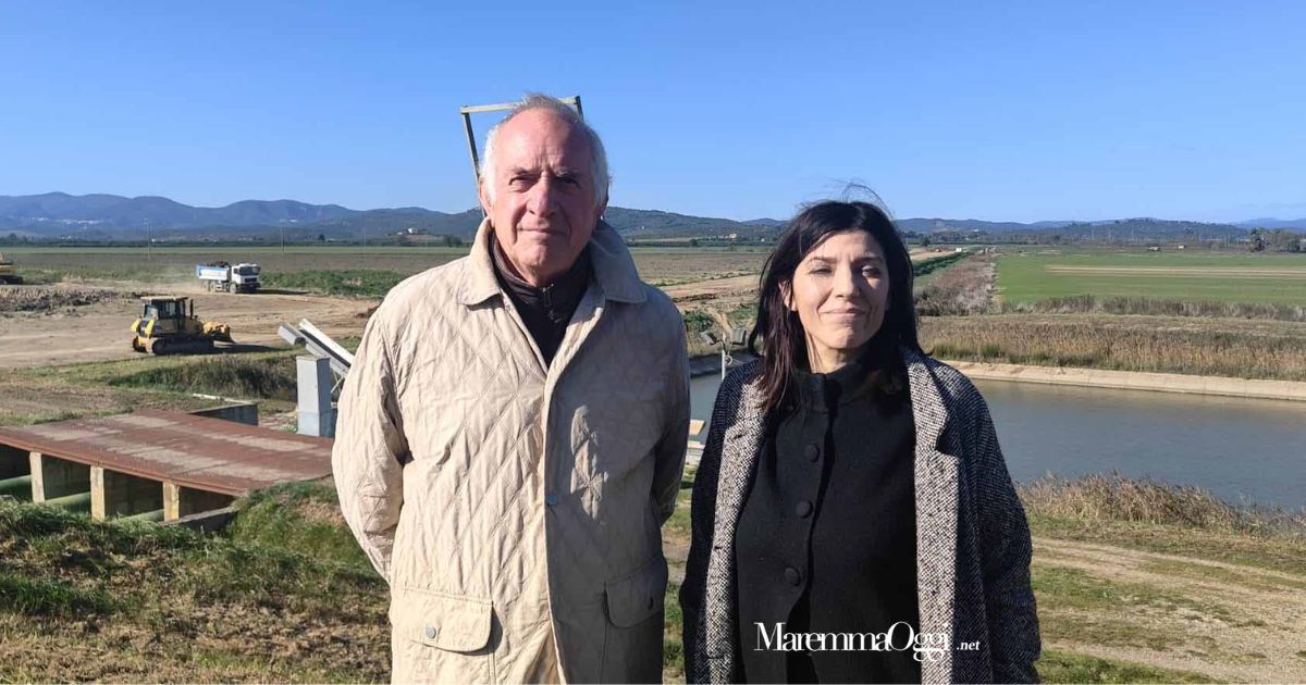 Bellacchi e Monni sul cantiere della cassa di espansione