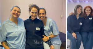 Due foto delle ostetriche del Consultorio di Follonica: Chiara, Cristina, Giorgia e Luisa