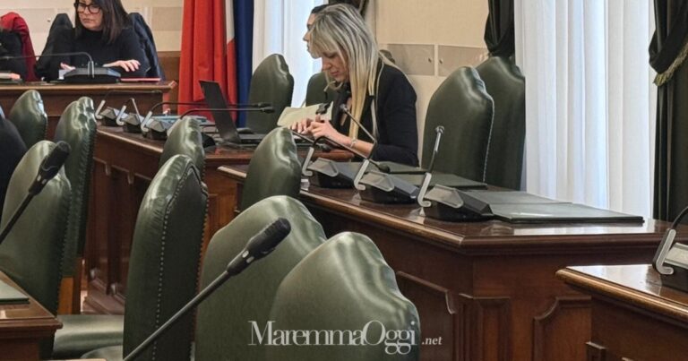 La consigliera Rita Bernardini da sola nel lato dell'opposizione dell'aula del consiglio comunale