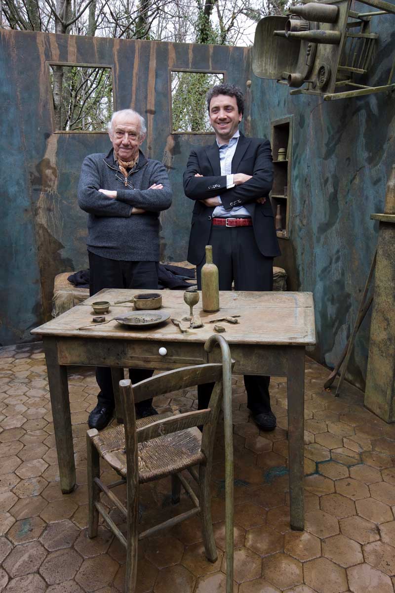 Daniel Spoerri con Roberto Rossi nel Giardino