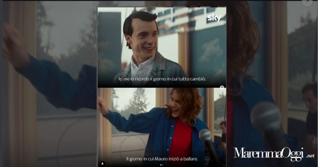 La scena della serie tv di Sky sugli 883 in cui si annuncia la svolta di Orbetello