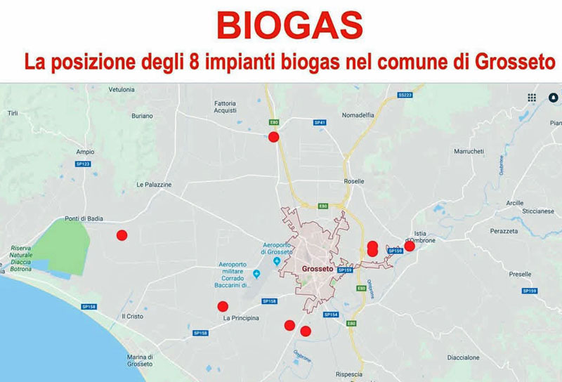 Gli impianti di biogas a Grosseto