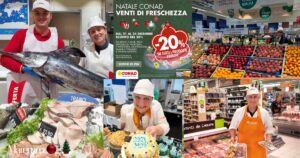 Il regalo di Conad nei 4 supermercati di Grosseto e Castiglione: 20% di sconto dal 21 al 24 dicembre su tutti i prodotti freschi