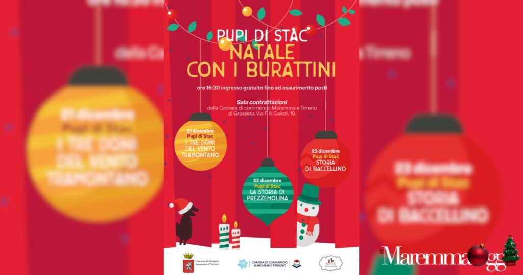 La locandina di Natale con i burattini