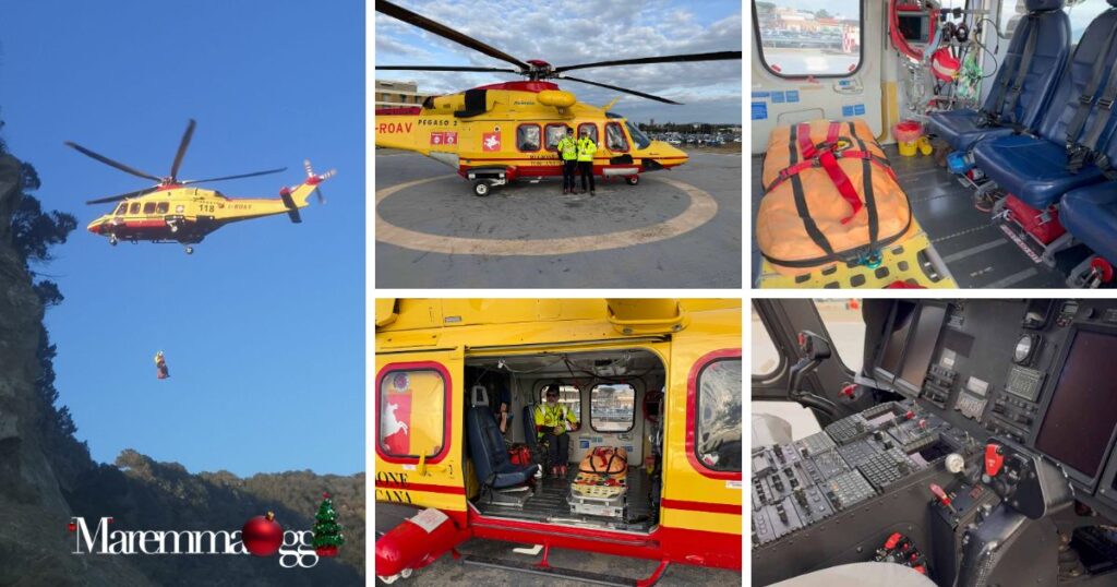 L'elicottero Pegaso 2 in azione e nella piazzola al Misericordia, l'interno e la cabina di pilotaggio