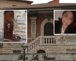 Il villino Panichi, l'ingresso dell'agenzia Sei a Casa Real Estate e Roberta Saccani