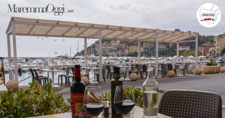 Vista sulle barche dal locale L'Isola Felice a Porto Ercole